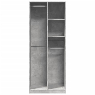 vidaXL Ντουλάπα Γκρι του Σκυροδέματος 80x50x200cm Επεξεργασμένο Ξύλο 1 τεμ.