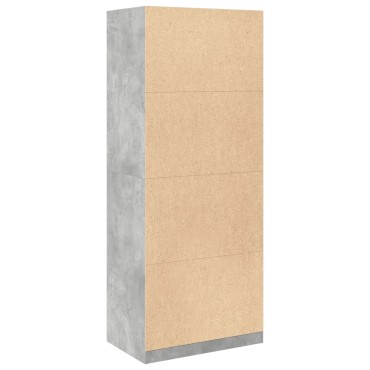 vidaXL Ντουλάπα Γκρι του Σκυροδέματος 80x50x200cm Επεξεργασμένο Ξύλο 1 τεμ.