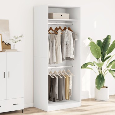 vidaXL Ντουλάπα Λευκή 80x50x200cm από Επεξεργασμένο Ξύλο 1 τεμ.