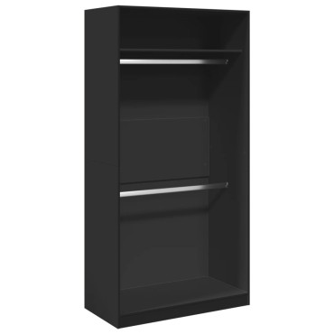 vidaXL Ντουλάπα Μαύρη 100x50x200cm από Επεξεργασμένο Ξύλο 1 τεμ.