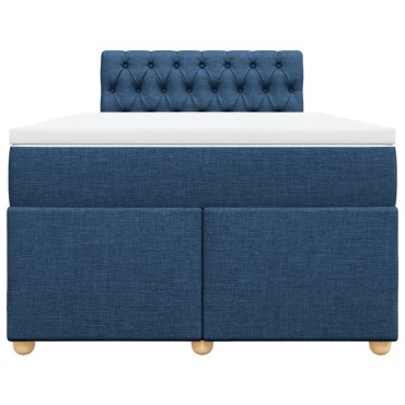 vidaXL Κρεβάτι Boxspring με Στρώμα Μπλε 120x200 εκ. Υφασμάτινο