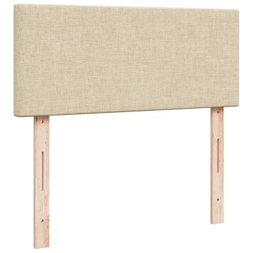 vidaXL Κρεβάτι Boxspring με Στρώμα Κρεμ 120x190 εκ. Υφασμάτινο