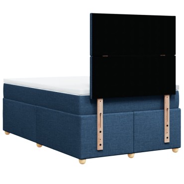 vidaXL Κρεβάτι Boxspring με Στρώμα Μπλε 120x200 εκ. Υφασμάτινο