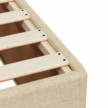 vidaXL Κρεβάτι Boxspring με Στρώμα Κρεμ 120x190cm Υφασμάτινο 1 τεμ. - Μονό