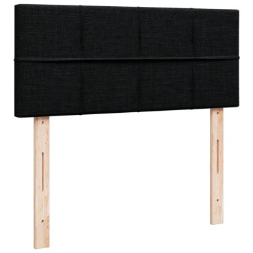 vidaXL Κρεβάτι Boxspring με Στρώμα Μαύρο 120x190 εκ. Υφασμάτινο