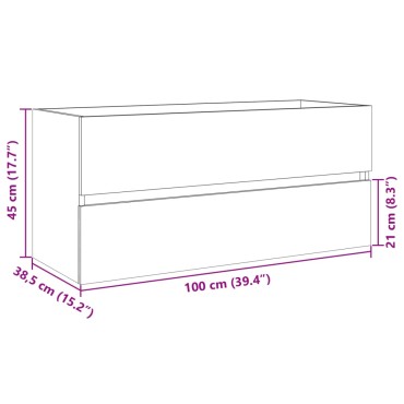 vidaXL Ντουλάπι Νιπτήρα Μπάνιου Sonoma Δρυς 100x38,5x45cm Επεξ. Ξύλο 1 τεμ.