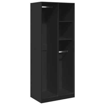 vidaXL Ντουλάπα Μαύρη 80x50x200cm από Επεξεργασμένο Ξύλο 1 τεμ.