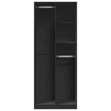 vidaXL Ντουλάπα Μαύρη 80x50x200cm από Επεξεργασμένο Ξύλο 1 τεμ.