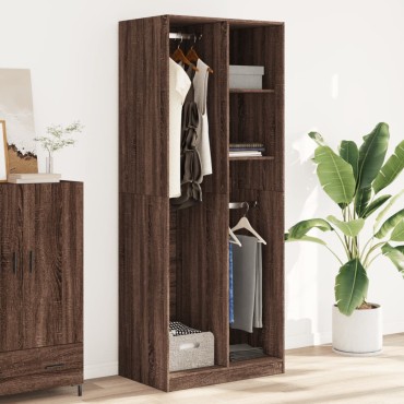 vidaXL Ντουλάπα Καφέ Δρυς 80x50x200cm από Επεξεργασμένο Ξύλο 1 τεμ.
