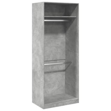 vidaXL Ντουλάπα Γκρι του Σκυροδέματος 80x50x200cm Επεξεργασμένο Ξύλο 1 τεμ.