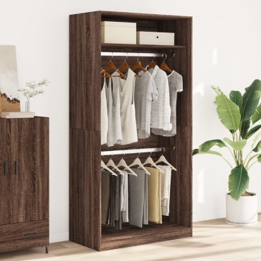 vidaXL Ντουλάπα Καφέ Δρυς 100x50x200cm από Επεξεργασμένο Ξύλο 1 τεμ.