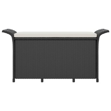 vidaXL Παγκάκι Κήπου με Μαξιλάρι Μαύρο 116x46x57cm από Συνθ. Ρατάν 1 τεμ.