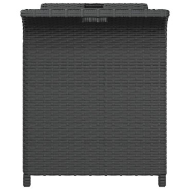 vidaXL Παγκάκι Κήπου με Μαξιλάρι Μαύρο 116x46x57cm από Συνθ. Ρατάν 1 τεμ.