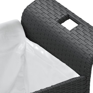 vidaXL Παγκάκι Κήπου με Μαξιλάρι Μαύρο 116x46x57cm από Συνθ. Ρατάν 1 τεμ.