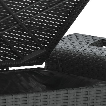 vidaXL Παγκάκι Κήπου με Μαξιλάρι Μαύρο 116x46x57cm από Συνθ. Ρατάν 1 τεμ.