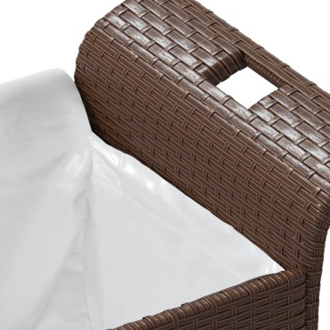 vidaXL Παγκάκι Κήπου με Μαξιλάρι Καφέ 116x46x57cm από Συνθ. Ρατάν 1 τεμ.