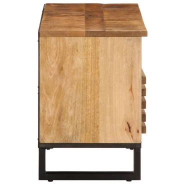 vidaXL Έπιπλο Τηλεόρασης 100x34x46cm Μασίφ Ακατέργ. Ξύλο Μάνγκο 1 τεμ.