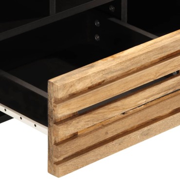 vidaXL Έπιπλο Τηλεόρασης 100x34x46cm Μασίφ Ακατέργ. Ξύλο Μάνγκο 1 τεμ.