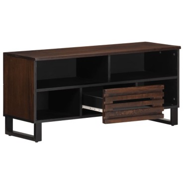 vidaXL Έπιπλο Τηλεόρασης Καφέ 100x34x46cm Μασίφ Ξύλο Μάνγκο 1 τεμ.