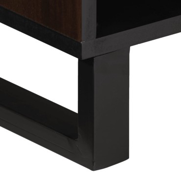 vidaXL Έπιπλο Τηλεόρασης Καφέ 100x34x46cm Μασίφ Ξύλο Μάνγκο 1 τεμ.