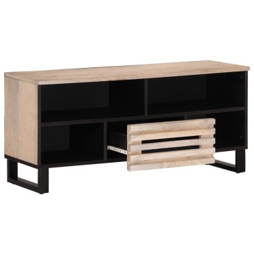 vidaXL Έπιπλο Τηλεόρασης 100x34x46cm από Μασίφ Ξύλο Μάνγκο 1 τεμ.