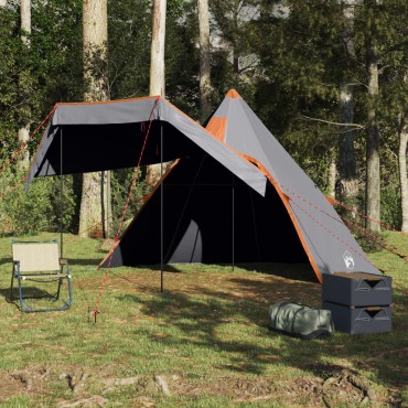 vidaXL Σκηνή Κάμπινγκ Tipi 5 Ατόμων Αδιάβροχη Γκρι