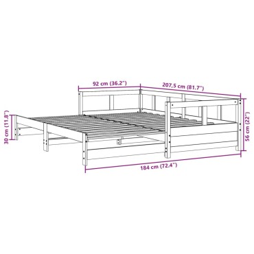 vidaXL Καναπές Κρεβάτι Χωρίς Στρώμα Λευκό 90x200 εκ. Μασίφ Ξύλο Πεύκου