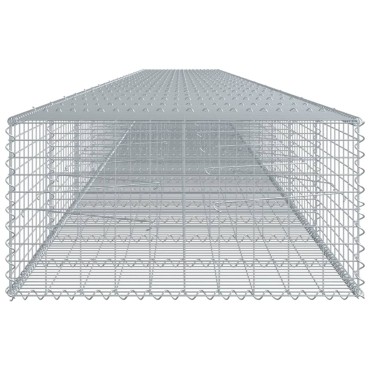 vidaXL Συρματοκιβώτιο με Κάλυμμα 1200x100x50εκ από Γαλβανισμένο Χάλυβα