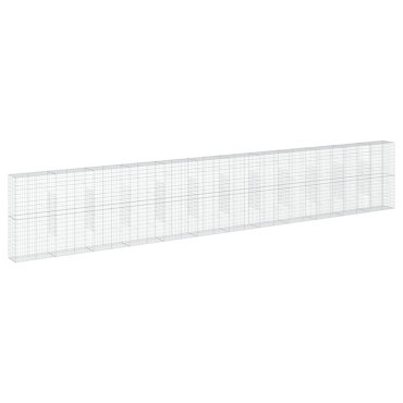 vidaXL Συρματοκιβώτιο με Κάλυμμα 1200x50x200εκ από Γαλβανισμένο Χάλυβα