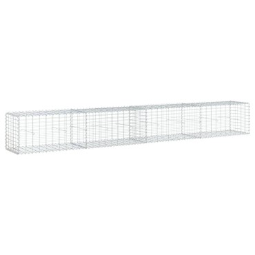 vidaXL Συρματοκιβώτιο με Κάλυμμα 400x50x50 εκ. από Γαλβανισμένο Χάλυβα
