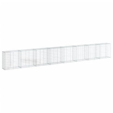 vidaXL Συρματοκιβώτιο με Κάλυμμα 800x50x100εκ. από Γαλβανισμένο Χάλυβα