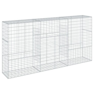 vidaXL Συρματοκιβώτιο με Κάλυμμα 300x50x150εκ. από Γαλβανισμένο Χάλυβα