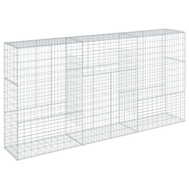vidaXL Συρματοκιβώτιο με Κάλυμμα 300x50x150εκ. από Γαλβανισμένο Χάλυβα