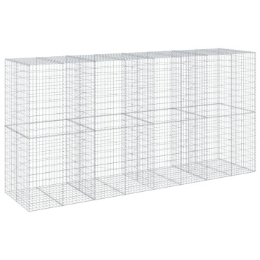 vidaXL Συρματοκιβώτιο με Κάλυμμα 400x100x200εκ από Γαλβανισμένο Χάλυβα