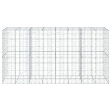 vidaXL Συρματοκιβώτιο με Κάλυμμα 400x100x200εκ από Γαλβανισμένο Χάλυβα
