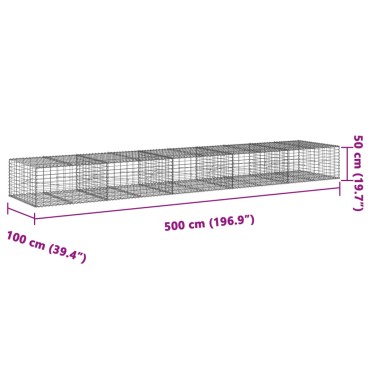 vidaXL Συρματοκιβώτιο με Κάλυμμα 500x100x50εκ. από Γαλβανισμένο Χάλυβα