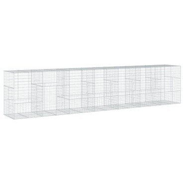 vidaXL Συρματοκιβώτιο με Κάλυμμα 700x100x150εκ από Γαλβανισμένο Χάλυβα