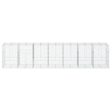 vidaXL Συρματοκιβώτιο με Κάλυμμα 700x100x150εκ από Γαλβανισμένο Χάλυβα