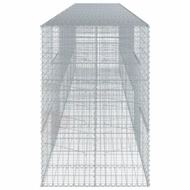 vidaXL Συρματοκιβώτιο με Κάλυμμα 700x100x150εκ από Γαλβανισμένο Χάλυβα
