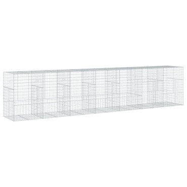 vidaXL Συρματοκιβώτιο με Κάλυμμα 700x100x150εκ από Γαλβανισμένο Χάλυβα