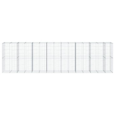 vidaXL Συρματοκιβώτιο με Κάλυμμα 750x100x200εκ από Γαλβανισμένο Χάλυβα