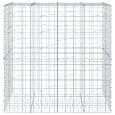 vidaXL Συρματοκιβώτιο με Κάλυμμα 200x100x200εκ από Γαλβανισμένο Χάλυβα
