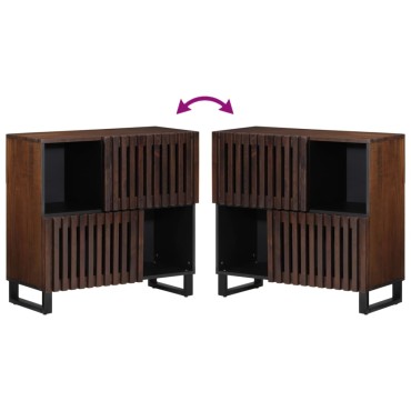vidaXL Ντουλάπι Καφέ 80x34x75cm από Μασίφ Ξύλο Μάνγκο 1 τεμ.