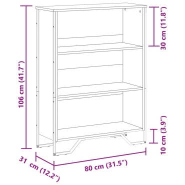 vidaXL Βιβλιοθήκη Sonoma Δρυς 80x31x106cm από Επεξεργασμένο Ξύλο 1 τεμ.
