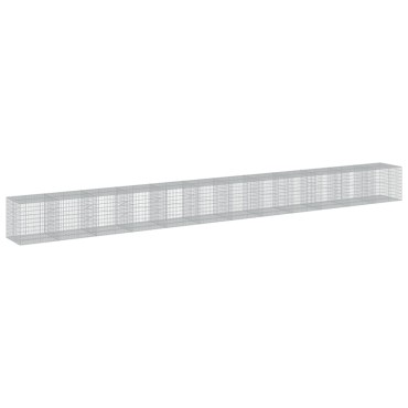 vidaXL Συρματοκιβώτιο με Κάλυμμα 1200x100x100 εκ Γαλβανισμένο Χάλυβα