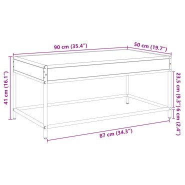 vidaXL Τραπεζάκι Σαλονιού Infinity LED Μαύρο 90x50x41cm 1 τεμ.