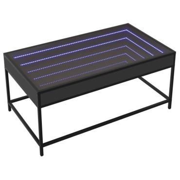 vidaXL Τραπεζάκι Σαλονιού Infinity LED Μαύρο 90x50x41cm 1 τεμ.