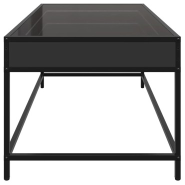 vidaXL Τραπεζάκι Σαλονιού Infinity LED Μαύρο 90x50x41cm 1 τεμ.