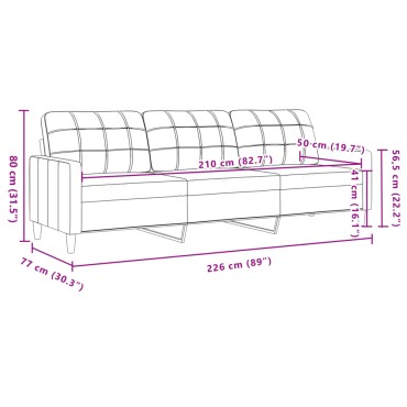 vidaXL Σετ Σαλονιού 2 τεμ. μπορντό Υφασμάτινο 157x77x80cm  Διθέσιος Τριθέσιος