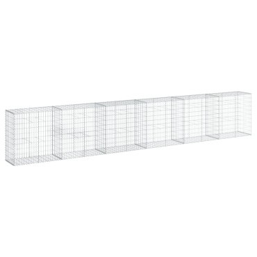 vidaXL Συρματοκιβώτιο με Κάλυμμα 600x50x100εκ. από Γαλβανισμένο Χάλυβα